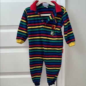 Colorful Striped Kids Animal One Piece - Zebra, Giraffe, Bear with Polo Collar